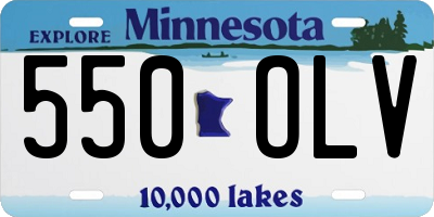 MN license plate 550OLV