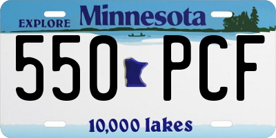 MN license plate 550PCF