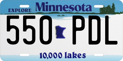 MN license plate 550PDL