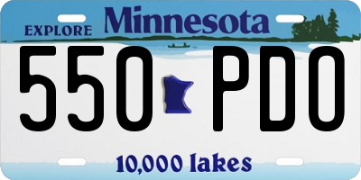 MN license plate 550PDO
