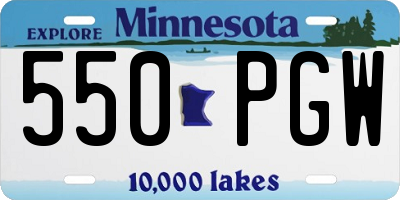 MN license plate 550PGW