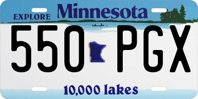 MN license plate 550PGX