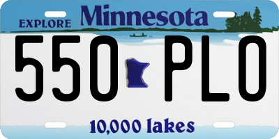 MN license plate 550PLO