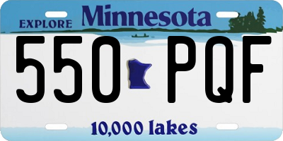 MN license plate 550PQF