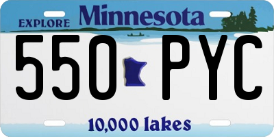MN license plate 550PYC