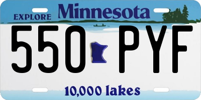 MN license plate 550PYF