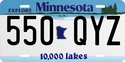 MN license plate 550QYZ