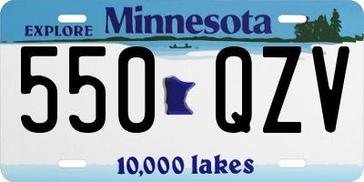 MN license plate 550QZV