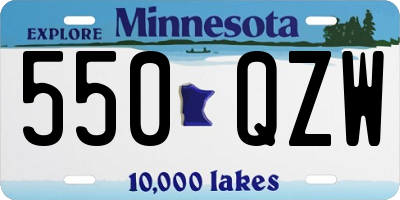 MN license plate 550QZW