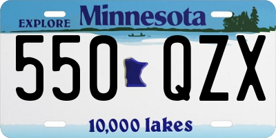 MN license plate 550QZX