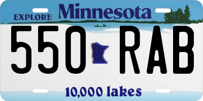 MN license plate 550RAB