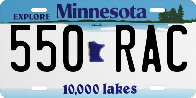 MN license plate 550RAC
