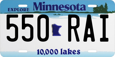 MN license plate 550RAI