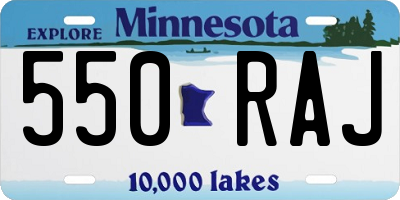 MN license plate 550RAJ