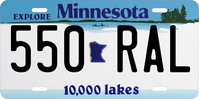 MN license plate 550RAL