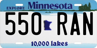 MN license plate 550RAN
