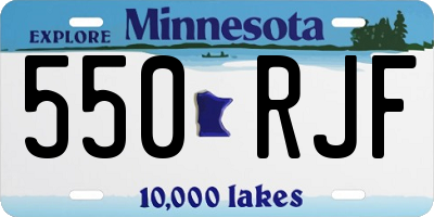MN license plate 550RJF