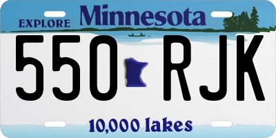 MN license plate 550RJK