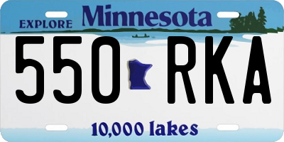 MN license plate 550RKA