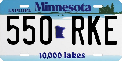 MN license plate 550RKE
