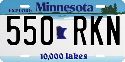 MN license plate 550RKN
