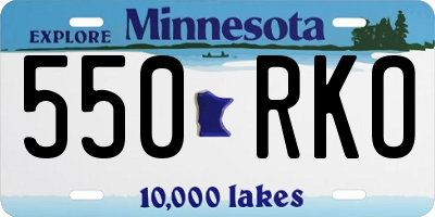MN license plate 550RKO