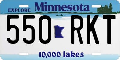 MN license plate 550RKT