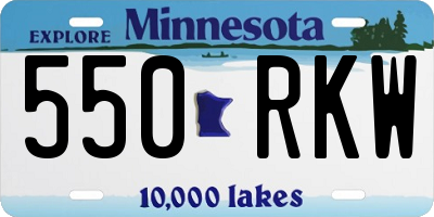 MN license plate 550RKW