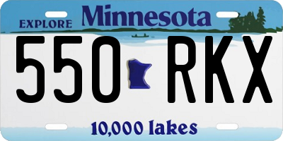 MN license plate 550RKX