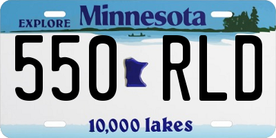 MN license plate 550RLD