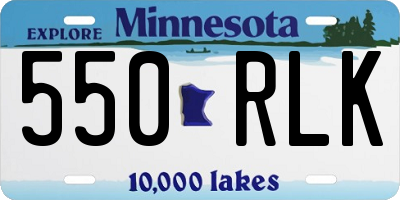 MN license plate 550RLK