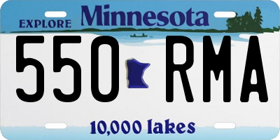 MN license plate 550RMA