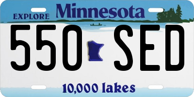 MN license plate 550SED