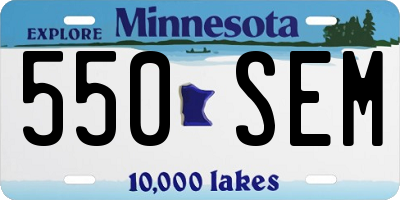 MN license plate 550SEM