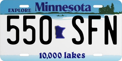 MN license plate 550SFN