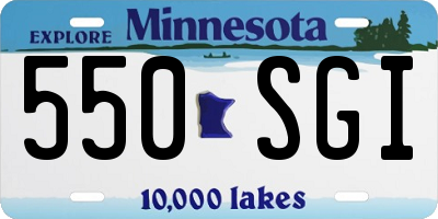 MN license plate 550SGI