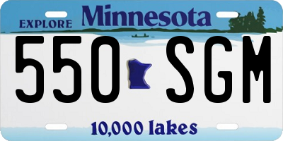 MN license plate 550SGM