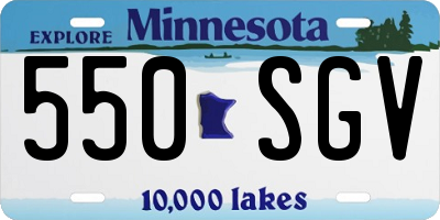 MN license plate 550SGV