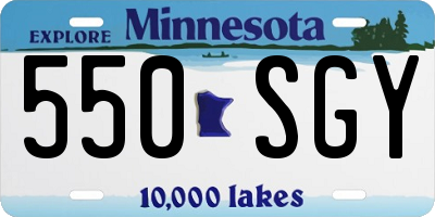MN license plate 550SGY