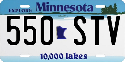 MN license plate 550STV