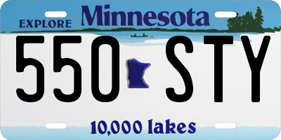 MN license plate 550STY