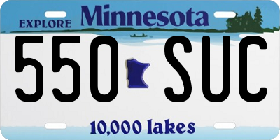 MN license plate 550SUC