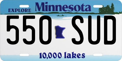 MN license plate 550SUD