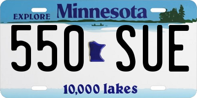 MN license plate 550SUE