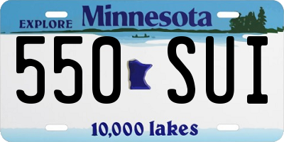 MN license plate 550SUI
