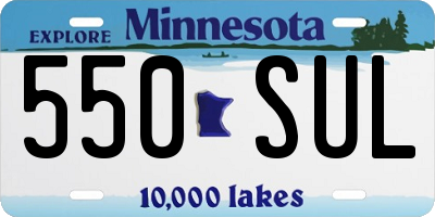 MN license plate 550SUL