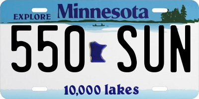 MN license plate 550SUN