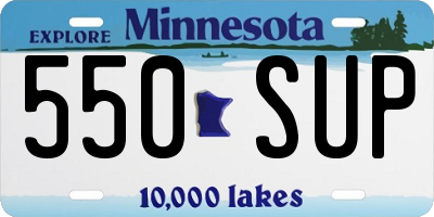 MN license plate 550SUP