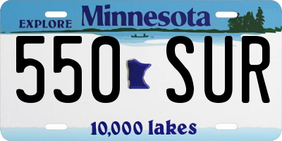 MN license plate 550SUR