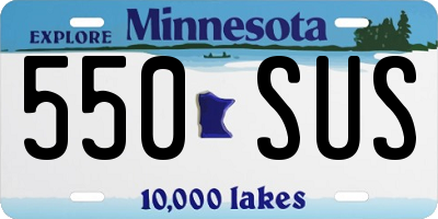 MN license plate 550SUS